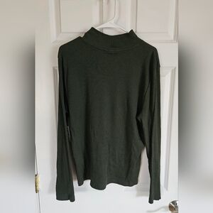 ON 34TH Dark Green Lightweight Mock Neck Top